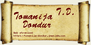 Tomanija Dondur vizit kartica